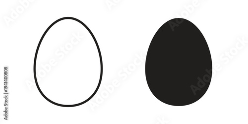 Egg icon silhouette design. Editable stroke outline icon on white background
