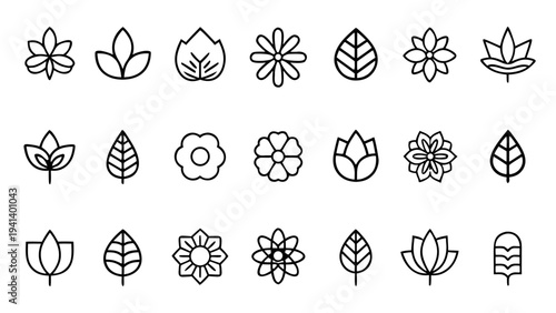 Thirty white linear lotus blossoms on a solid black background.