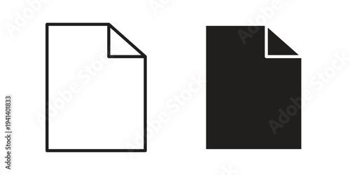 File icon silhouette design. Editable stroke outline icon on white background