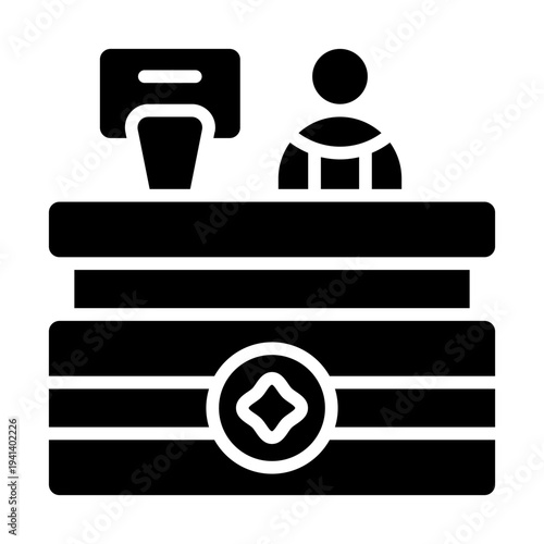 Reception Desk Solid Icon