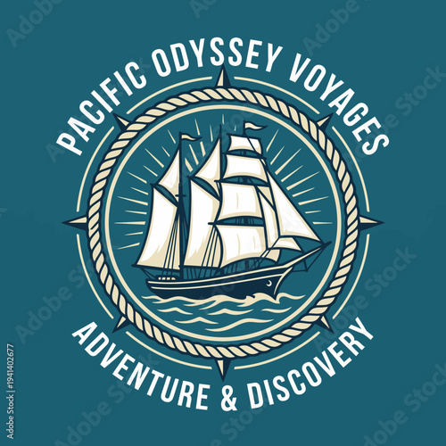 This captivating nautical artwork depicts a sailing ship with billowing sails, symbolizing the thrill of discovery and adventure on the high seas and journeys yet to be undertaken.