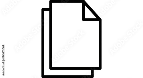 A simple vector image representing digital or physical documents with two overlapping pages to symbolize files, paperwork, and professional office administration tasks.