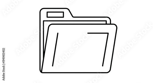 Classic office folder vector image shown slightly open to represent organized document storage, file management, and digital or physical data archiving systems.