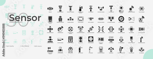 Sensor Duotone Editable Icons set