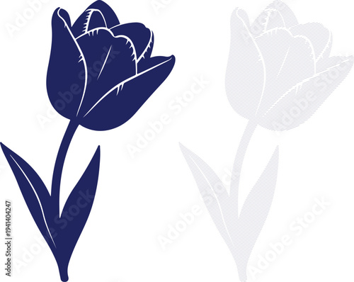 Easter silhouette tulip flower decoration