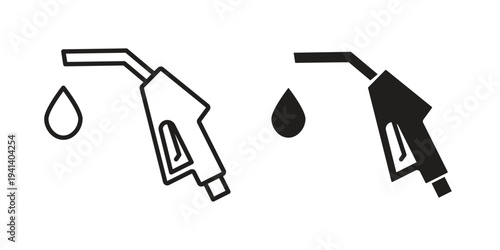Fuel icon silhouette design. Editable stroke outline icon on white background