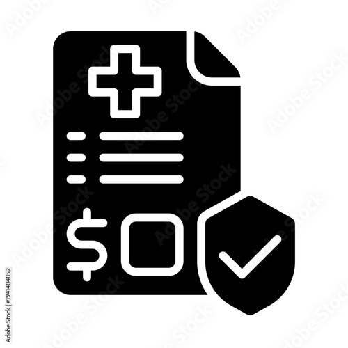 Insurance Bill Solid Icon