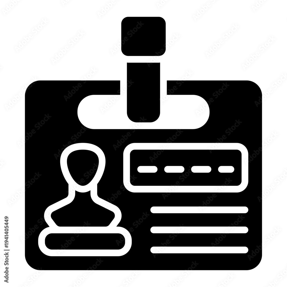 Fototapeta premium Identity Card Solid Icon