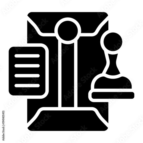 Confidential Document Solid Icon