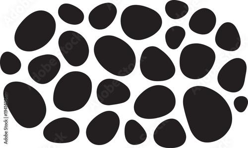 Black oval shapes on a white background illustration design
