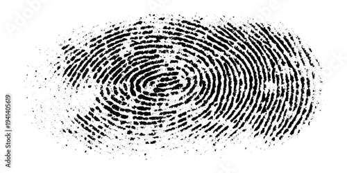 Abstract black fingerprint texture with grunge distressed pattern background.