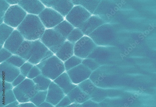 Fotografía Abstract turquoise water caustics and ripple pattern on pool floor
