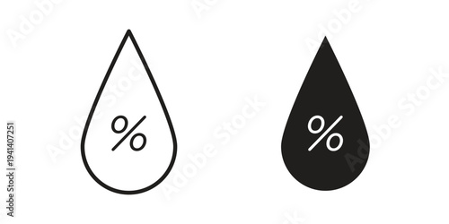 Humidity icon silhouette design. Editable stroke outline icon on white background