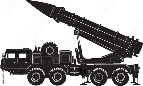 Military Missile Launcher Truck Vector Illustration