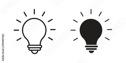 idea icon silhouette design. Editable stroke outline icon on white background