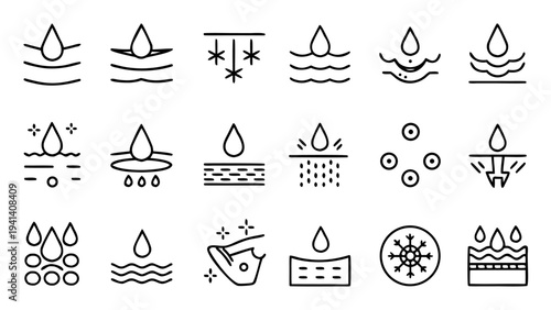 A minimalist white line skin care icon sits on a solid black backdrop.