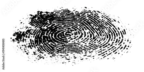 Abstract black fingerprint texture with grunge distressed pattern background.