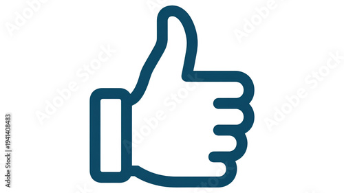 Wallpaper Mural Thumb up icon blue outline hand gesture approval symbol isolated on transparent white background Torontodigital.ca