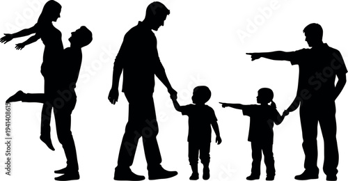 Happy father day family silhouette celebrating love and togetherness on special day