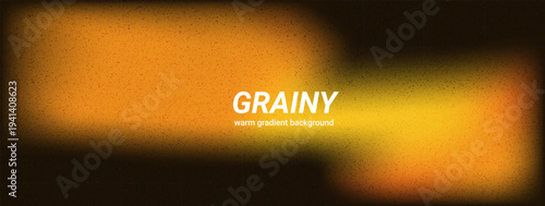 Grain sporty black background with golden light spot. Dark brown and yellow gradient with overlay blur texture and abstract leak noise. Gold yellow grainy vector background.