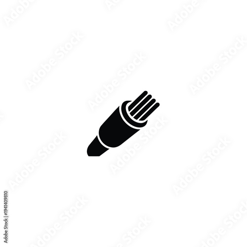 Solid fill of a black fiber optic cable with four strands technology