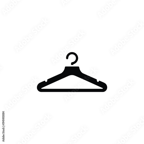 Solid fill of a black fitting room hanger clothing hanger