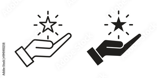 Loyalty program icon silhouette design. Editable stroke outline icon on white background