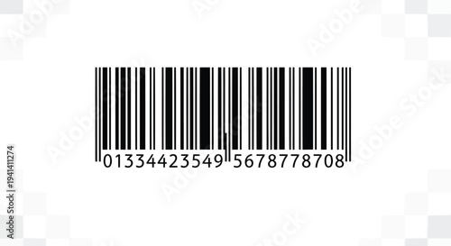 Barcode with Numbers on White Background whisk illustration