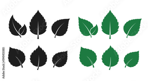 Green and black leaf designs offering a stark contrast silhouette