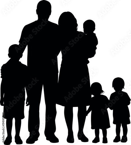 Happy father day family silhouette celebrating dads and family love