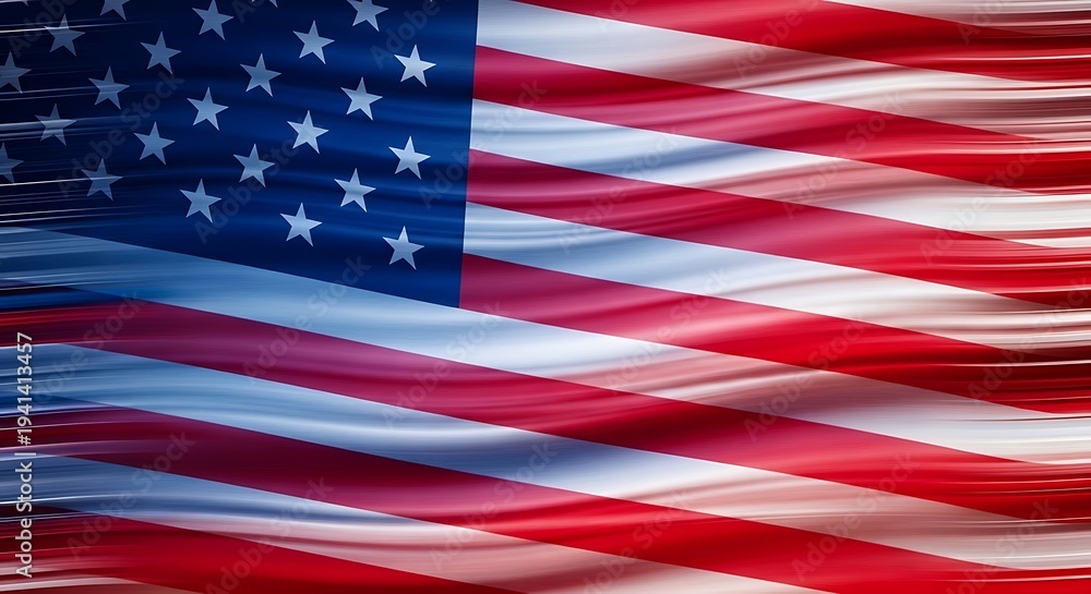 Obraz premium American flag with flowing fabric texture and shaded light effects