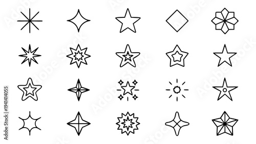 A simple and clean white outline of a five-pointed star icon centered perfectly on a flat black background for high contrast visibility.