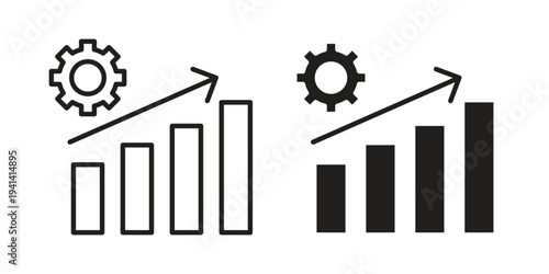 Productivity icon silhouette design. Editable stroke outline icon on white background