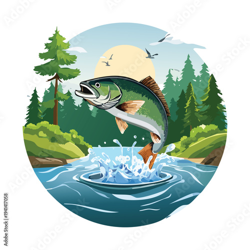 winter landscape with a fish