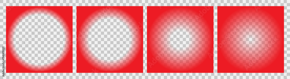 Φωτογραφία Set of square transparent backgrounds, blurred defocused red frame, blur mask, darkening filter, gradient shadow, texture for banner, flyer, wallpaper
