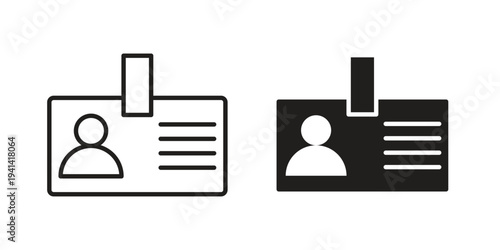 Security badge icon silhouette design. Editable stroke outline icon on white background