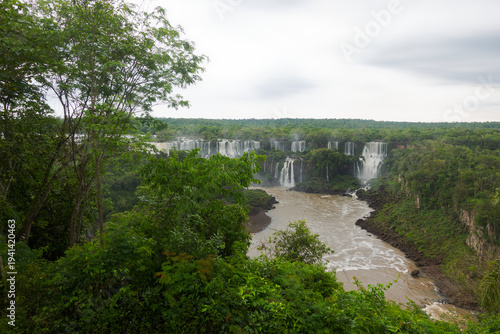 Scenic landscape with famous Iguacu Waterfalls at Iguacu National Park, Brazilian side. Photo taken October 6th, 2025, Iguacu Falls, Brazil.