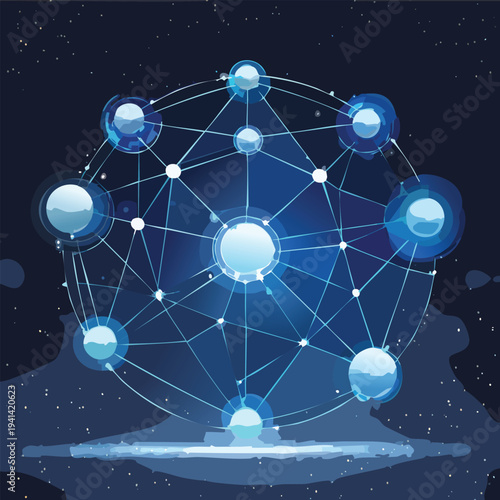 Cuadro en lienzo social network connection
