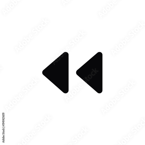 Solid fill of two black rewind arrows pointing left 1