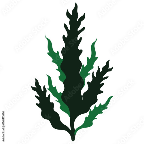 hijiki seaweed silhouette on white