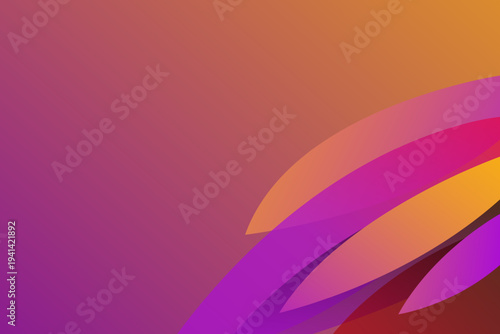 Colorful abstract background with gradient smooth leaf shape pattern. Modern vector design