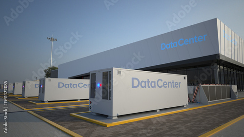 Obraz na płótnie Data center. These modular units provide cooling