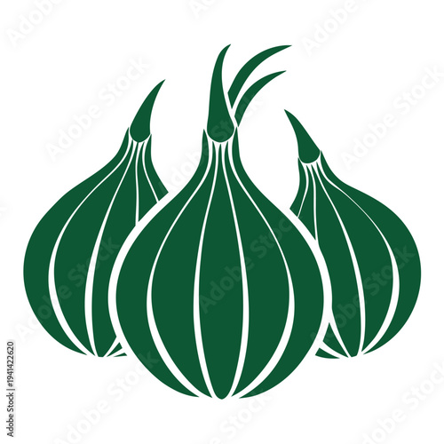 garlic scapes  silhouette