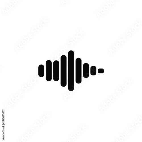 Solid fill of black sound waves on white background audio 1