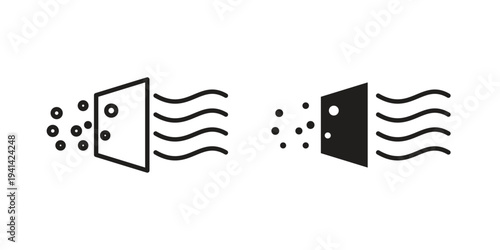 Air purification icon. Black and White Vector Illustrations. line icon vector pictogram