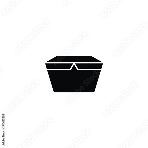 Solid fill of a black suggestion box with a white arrow on