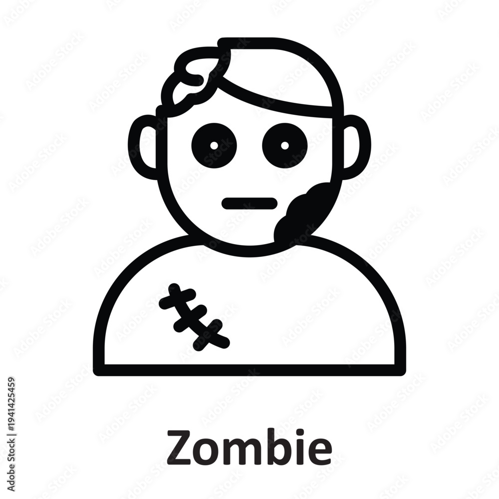 Fototapeta premium Zombie Vector icon which can easily modify or edit