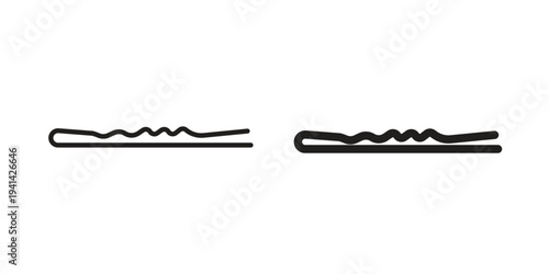 Bobby pin icon. Black and White Vector Illustrations. line icon vector pictogram