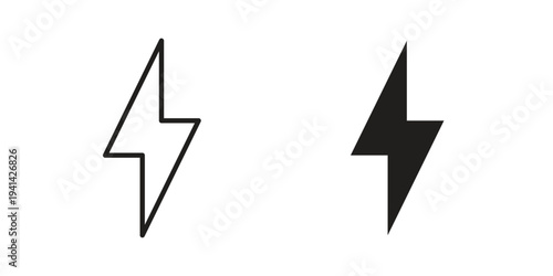 Bolt icon. Black and White Vector Illustrations. line icon vector pictogram