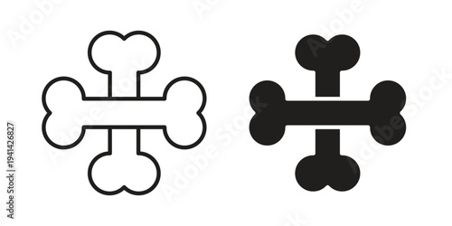 Bones icon. Black and White Vector Illustrations. line icon vector pictogram